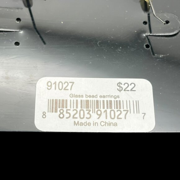 Vintage Cookie Lee Earrings Multicolored Bead Cluster Silver Tone Teal Brown NEW - Picture 5 of 6